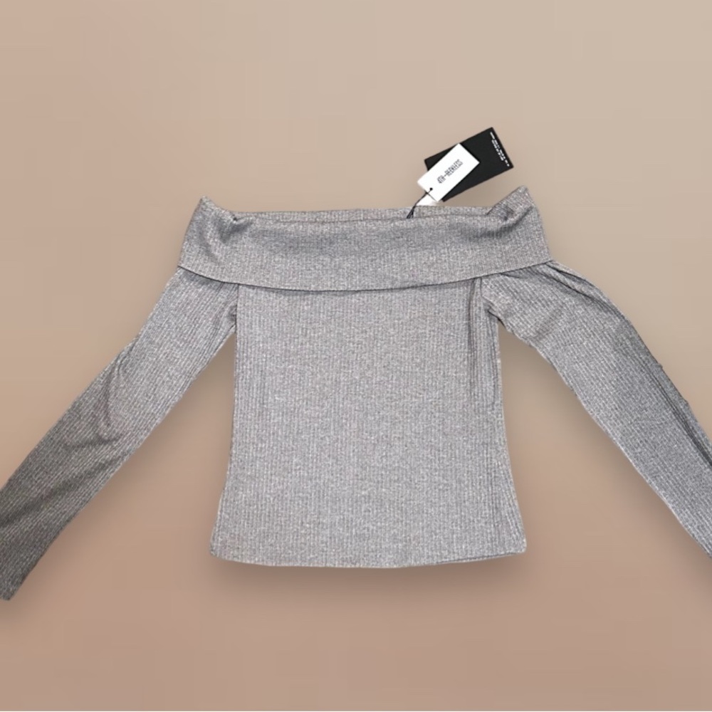 4th l+ Reckless Off The Shoulders Long Sleeve Crop Top size Xs NWT